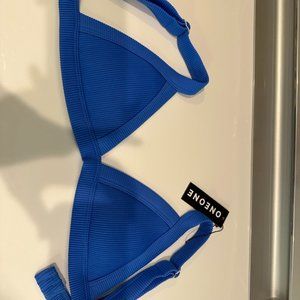 ONEONE ribbed kameron bikini top blue